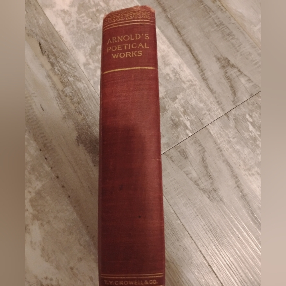 Antique 1897 Matthew Arnolds Poetical Works Red Hardcover Book